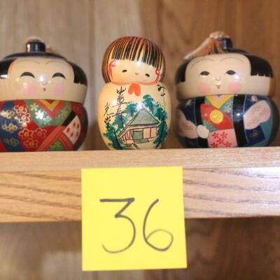 Lot 36 Wood Made in Japan Collectible Figurines