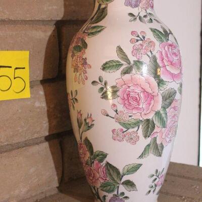 Lot 55 Lrg. Floral Porcelain Vase 1'3"