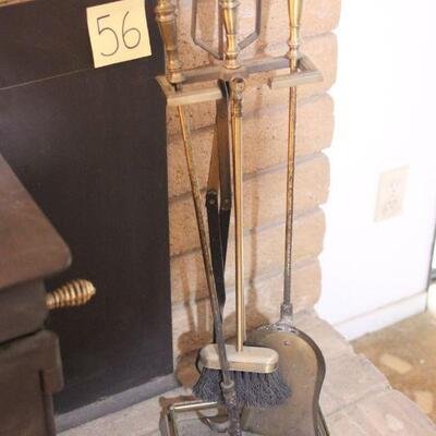 Lot 56 Brass Fireplace Tools