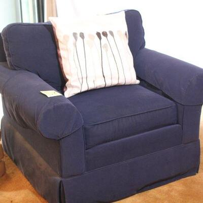 Lot 57 Ethan Allen Navy Blue Chair 2'10"x3'4" #2