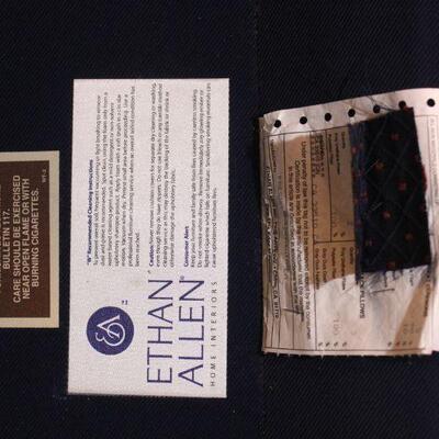Lot 63 Ethan Allen Navy Blue Sofa 2'11"x7'1"x3'1"