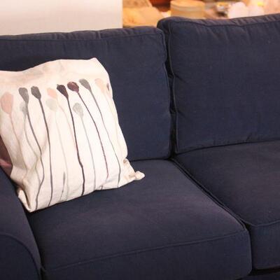 Lot 63 Ethan Allen Navy Blue Sofa 2'11"x7'1"x3'1"