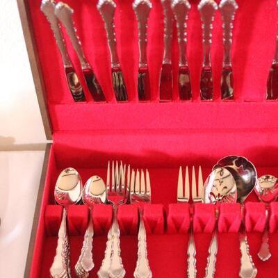 Lot 74 Community Stainless Oneida Flatware in Case 59pcs
