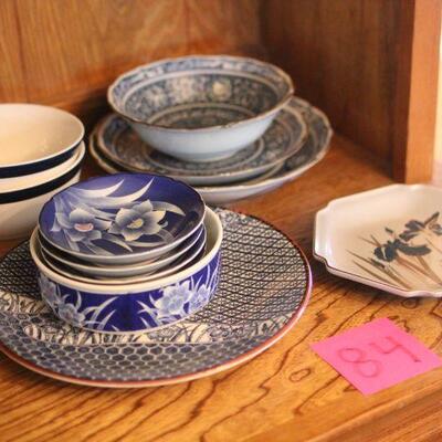Lot 84 Collectible Japanese Misc. Blue Dishes