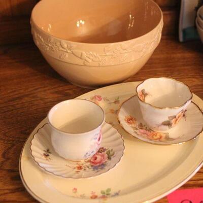 Lot 90 Tea Cups (Old Foley & Regal Heritage) Plater & Bowl