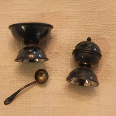 Lot 92 Mini Sterling Silver Bowl w/ Spoon & Shaker
