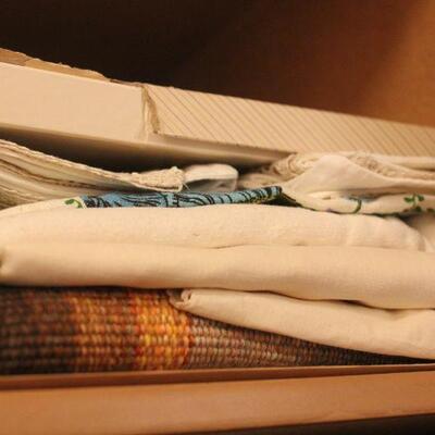 Lot 98 Contents of Vintage Linens Shelf