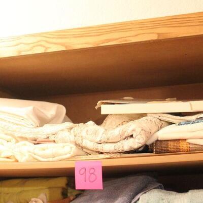 Lot 98 Contents of Vintage Linens Shelf
