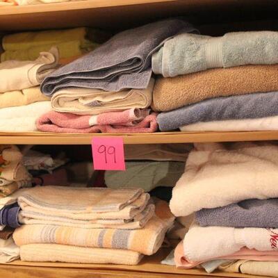 Lot 99 Contents of Towel & Misc. Linen Shelf