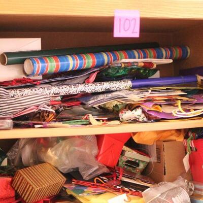 Lot 102 Contents of Gift Wrapping Cupboard