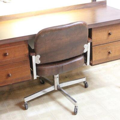 Lot 103 Mid Century Custom Built Desk w/ Lighted Display 7'4"x5'