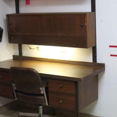 Lot 103 Mid Century Custom Built Desk w/ Lighted Display 7'4"x5'