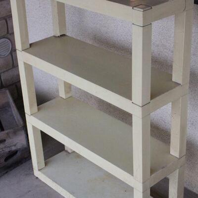 Lot 114 Yellow Storage Shelf 3'4"T Hard Plastic