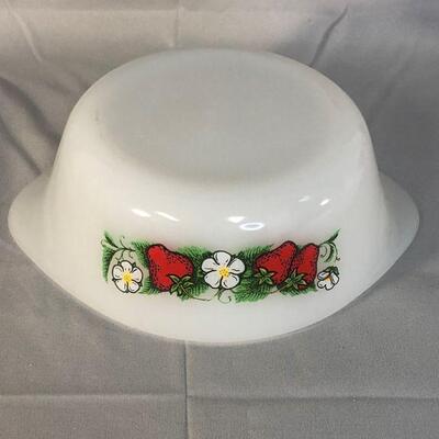 Lot 6 - Strawberry Glasbake Casserole, Grapes Dish, Strawberry Jam