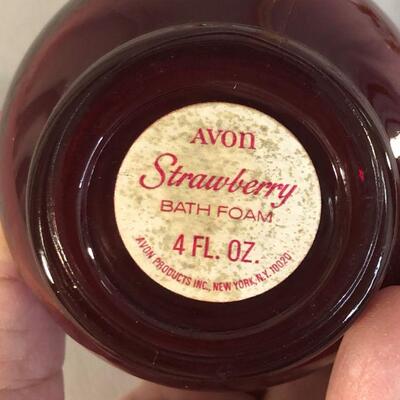 Lot 8 - Avon Strawberry Foam Bottle and 2 Strawberry Juice Glasses
