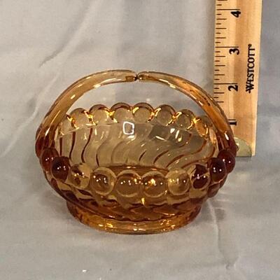 Lot 10 - Amber Split Handle Glass Basket