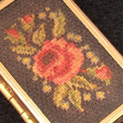Lot 44 - Avon Embroidered Lid Pill Box