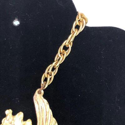 Lot 56 - Very Large Gold Tone Pegasus Necklace
