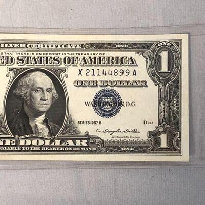 Lot 62 - 1957 B Blue Seal $1 Silver Certificate (Relisting)