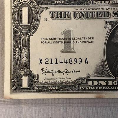 Lot 62 - 1957 B Blue Seal $1 Silver Certificate (Relisting)