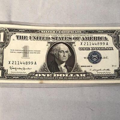 Lot 62 - 1957 B Blue Seal $1 Silver Certificate (Relisting)