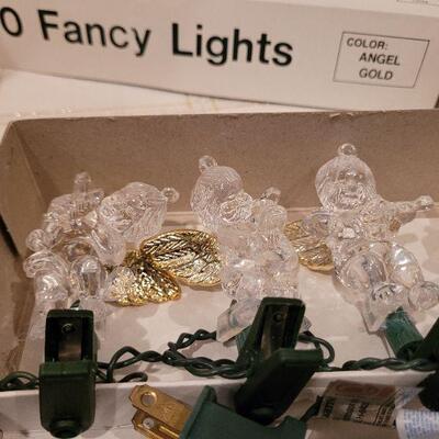 Lot 990: Vintage Golden Glow Angel String Lights TESTED A+ + Hallmark Christmas Ornaments 