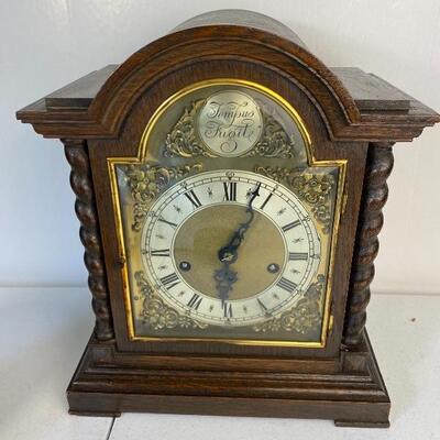 German Westminster Chime Mantel Clock Tempus Fugite 