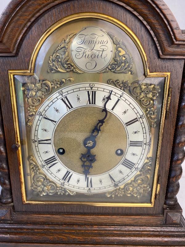 German Westminster Chime Mantel Clock Tempus Fugite