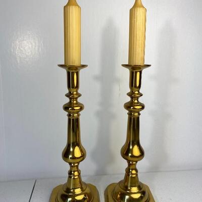 Vintage Virginia Metalcrafters Harvin 12 1/2â€ Tall Brass Candlesticks 