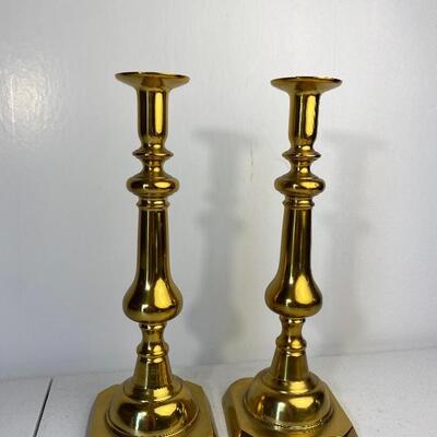 Vintage Virginia Metalcrafters Harvin 12 1/2â€ Tall Brass Candlesticks 