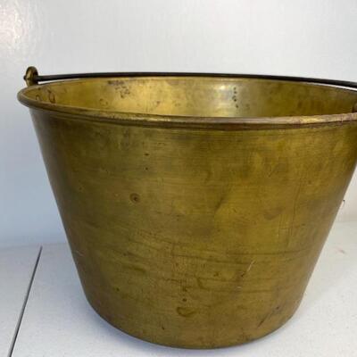 Antique 1870 Large Spun Brass Apple Butter Cauldron 