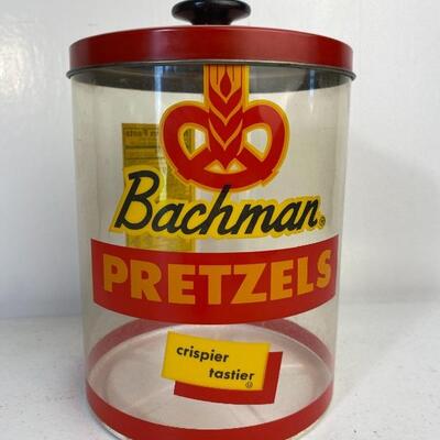 Vintage Bachman Pretzel Container Plastic