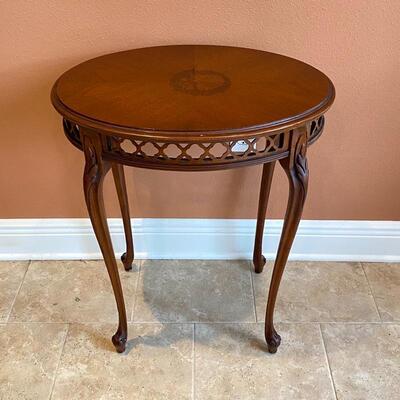 Vintage Small Wood Oval Decorative Table