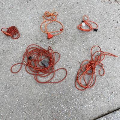 Set of 5 - Misc. Sizes - Orange extension cords