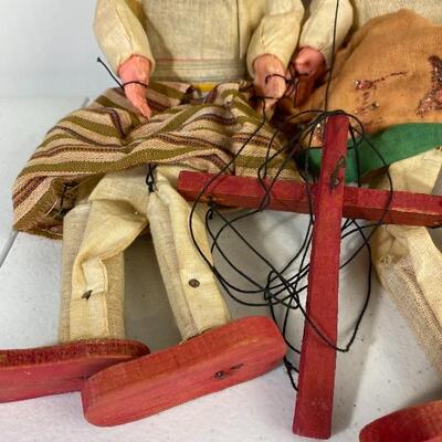 Set of Folk Art Mexican Marionettes String Puppets