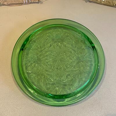 3 PIeces of Misc Depression Glass Plates 