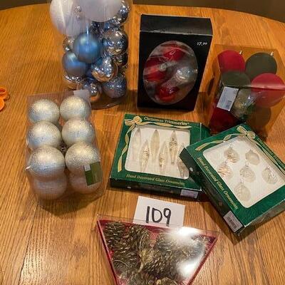 Lot of boxed Christmas ornaments