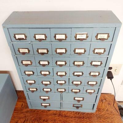 AMAZING ANTIQUE (REPAINTED) FILE DRAWER CABINET 