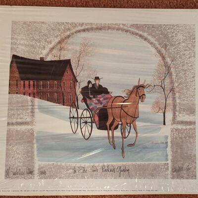 P Buckley Moss Print 'Morning Ride' 741/1000 Artist signed and inscribed to owners in 1990 (#10)