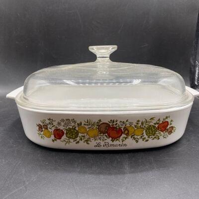 Vintage Corning Ware Spice of Life Large Shallow Casserole Dish w/ Lid  YD#016-1120-00039 | EstateSales.org