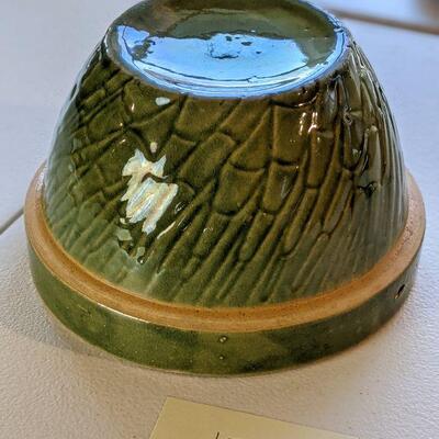 Antique green glaze crockery bowl (#15)