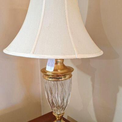 Pair of vintage crystal glass lamps (#25)