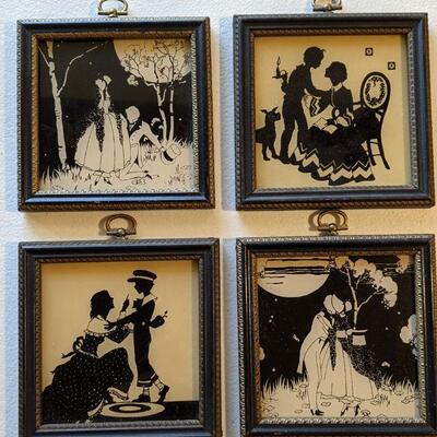 Set of 4 vintage Reliance silhouettes 1930's (#28)