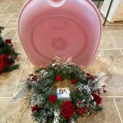 Winter Wreath with Wreath Case