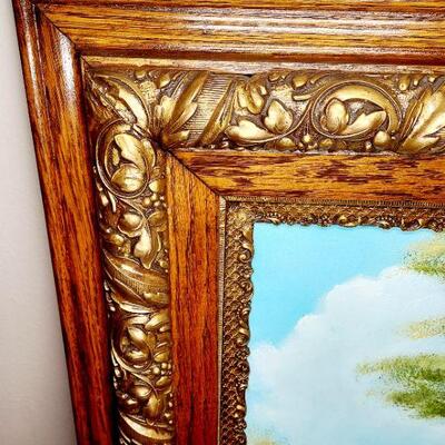 BEAUTIFUL OIL PAINTING W/ ORNATE FRAME 