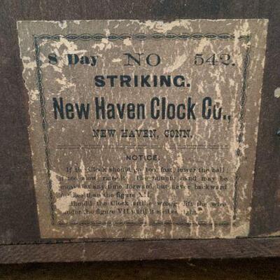 New Haven 8 day clock Model 542 (#35)