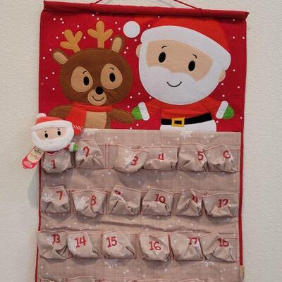 Lot 31: 26" Tall Soft Advent Calendar + Hallmark and Precious Moments Christmas Deco