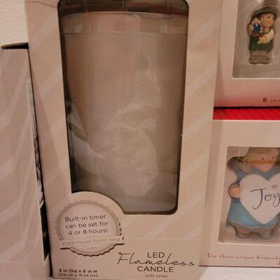 Lot 57: (2) New LED Candles and Hallmark Ornaments
