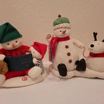 Lot 84: (2) New Hallmark Singing + Motion Snowman Christmas Deco TESTED A+
