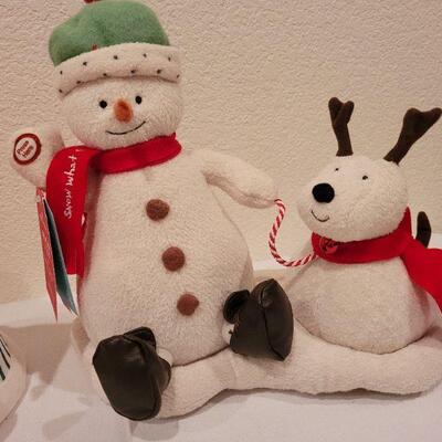 Lot 84: (2) New Hallmark Singing + Motion Snowman Christmas Deco TESTED A+